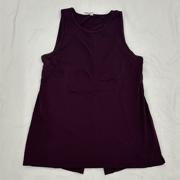 Athleta Foothill Crew Neck Split Back Tank- Small- Burgundy - Picture 3 of 7